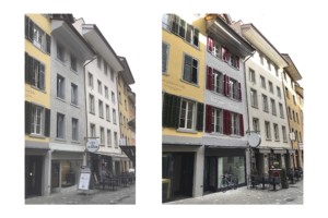 Hauptfassade Umbau Altstadthaus Baden