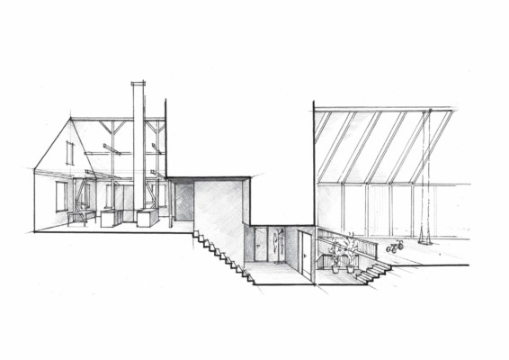Konzeptskizze Umbau Bauernhaus Lengnau