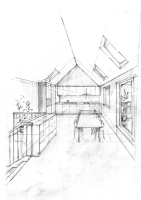 Skizze Ausbau Dachwohnung Dachausbau Wohnung Dach