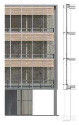 Fassadendetail Wettbewerb Erweiterung Kantonsschule Baden