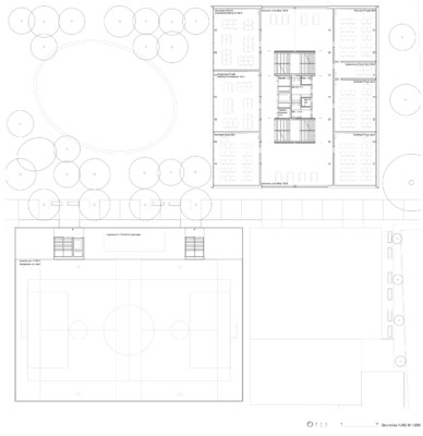 Grundriss 1. OG Wettbewerb Erweiterung Kantonsschule Baden Grundriss