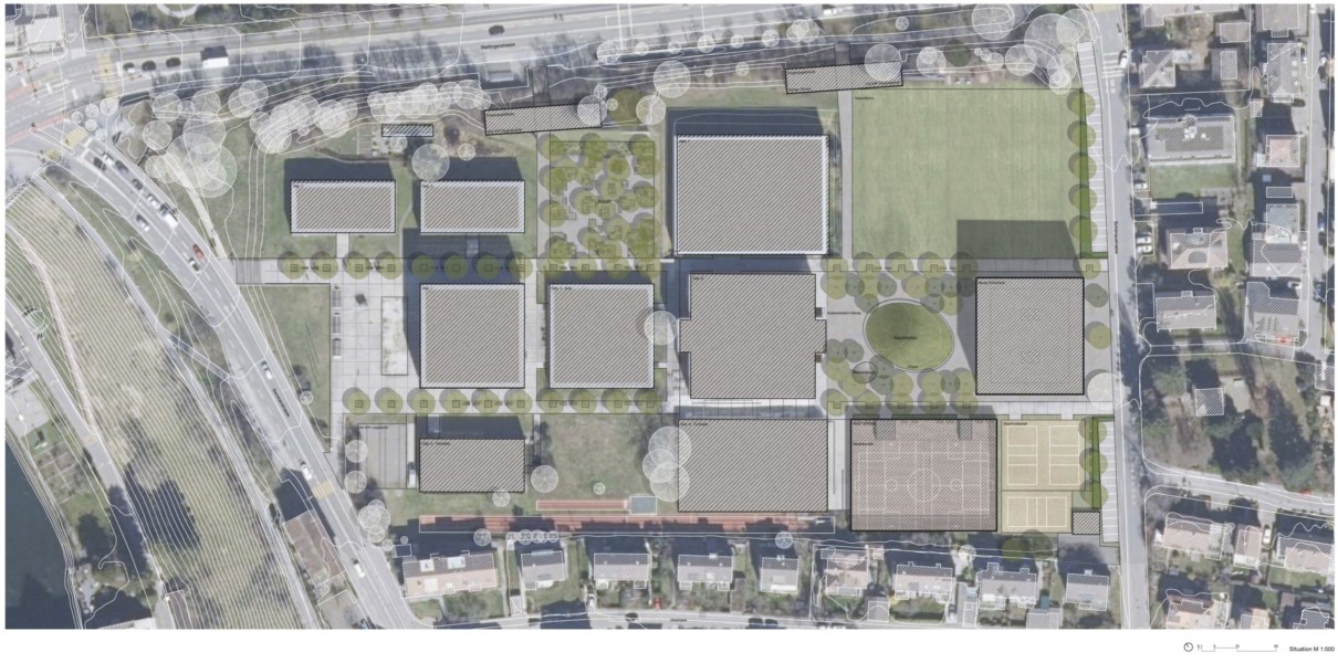 Aussenraumgestaltung Wettbewerb Erweiterung Kantonsschule Baden Umgebung Gelände Kanti Aussenraumgestaltung