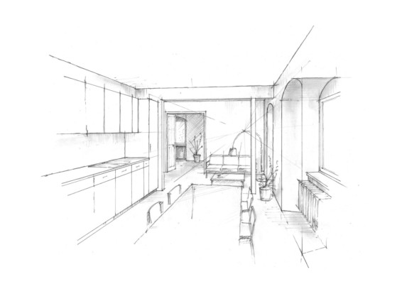 Skizze Wohnraum Verbindung Skizze Wohnraum Altbau